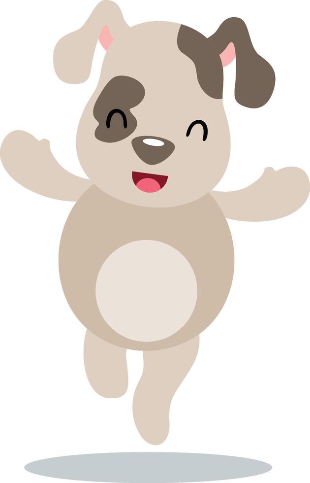 Cute puppy laughing happy isolated on white vector