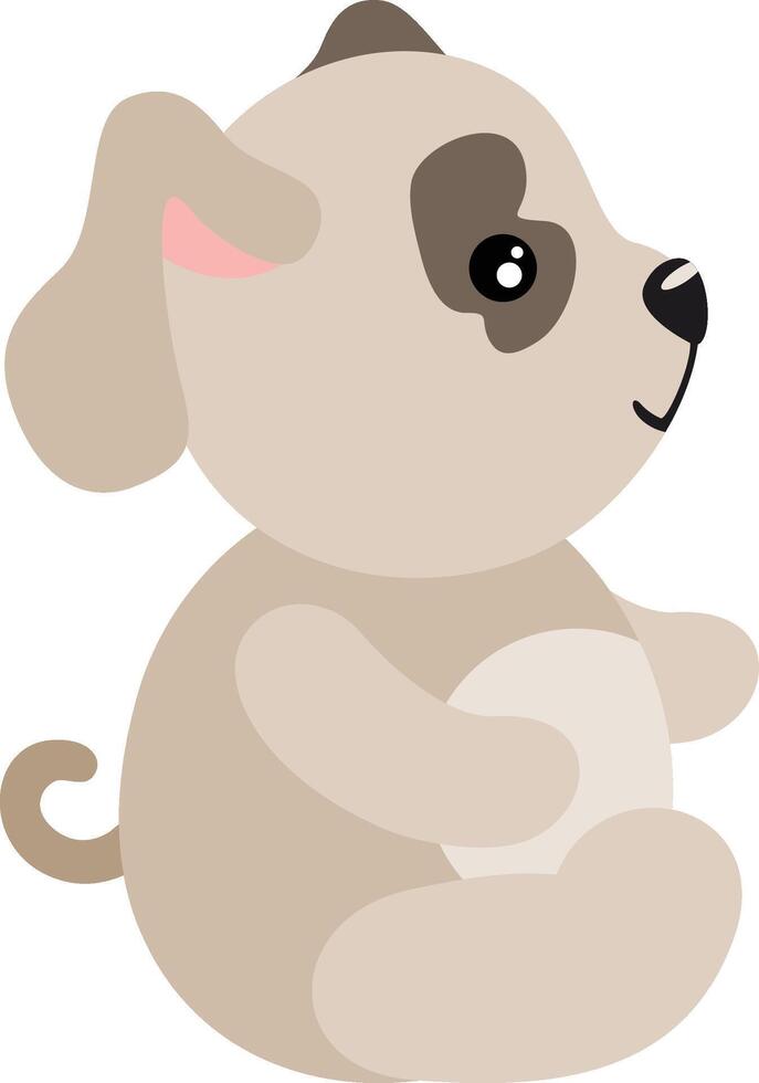 Adorable puppy sitting isolated on white vector