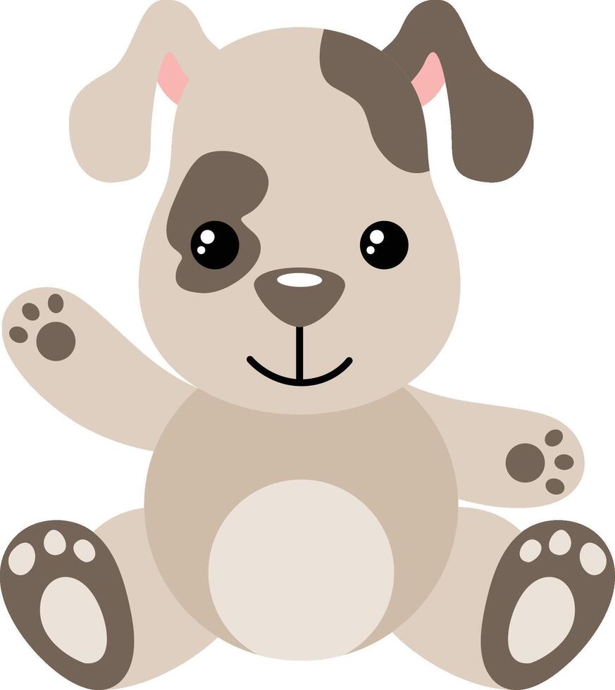 Cute puppy sitting isolated on white vector
