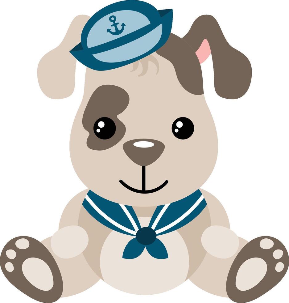 Funny and cute dog sailor vector