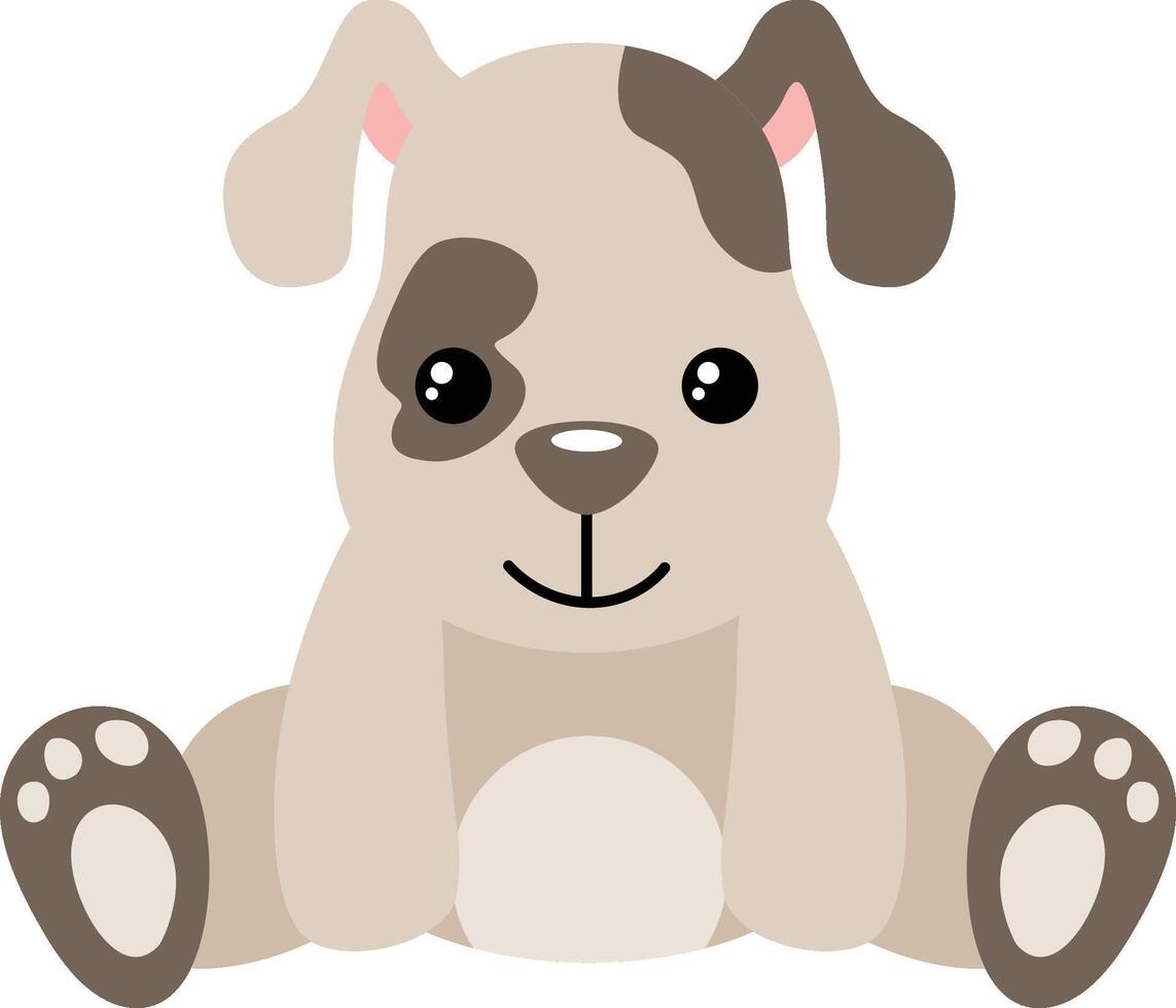 Friendly puppy sitting isolated on white vector