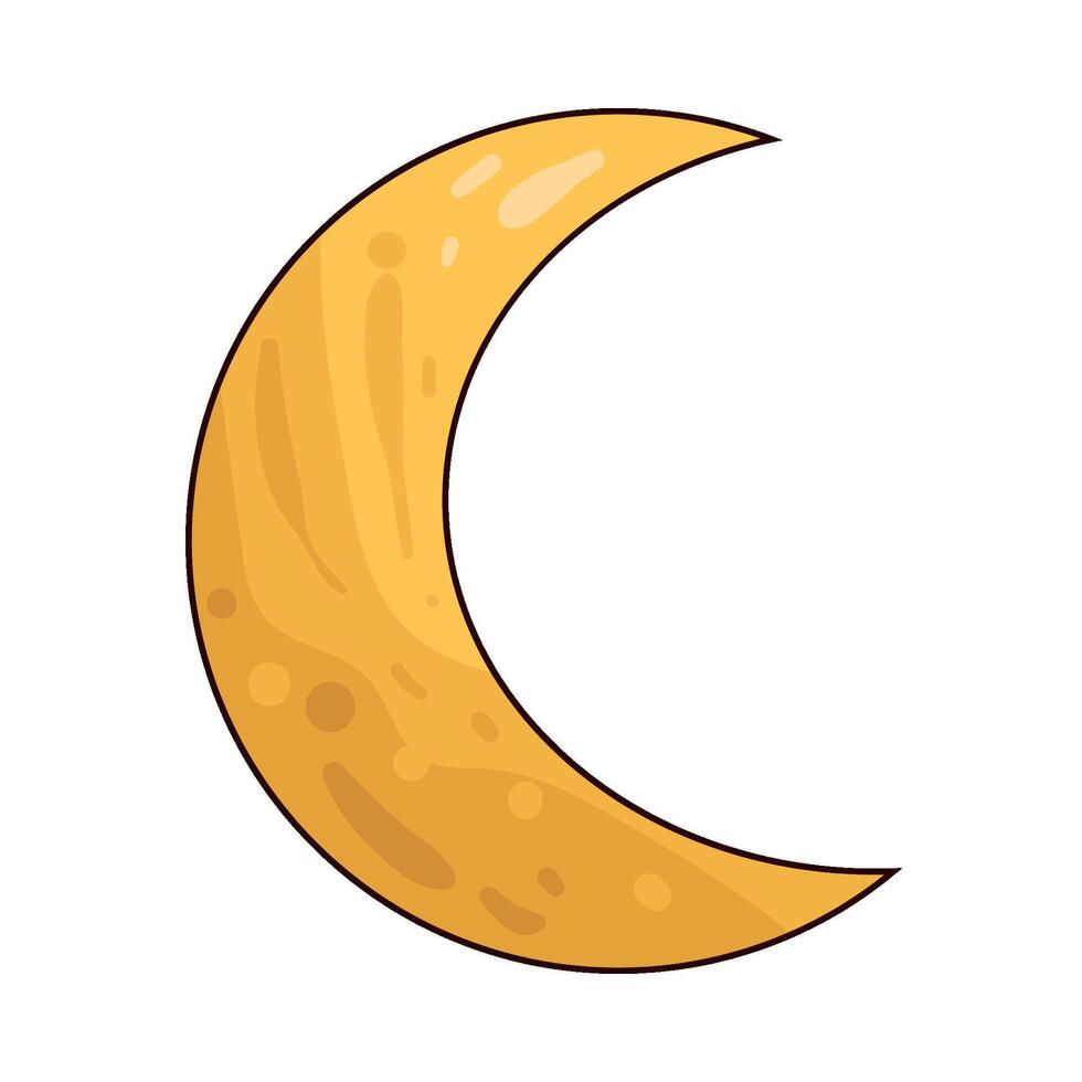 Illustration of Crescent moon vector