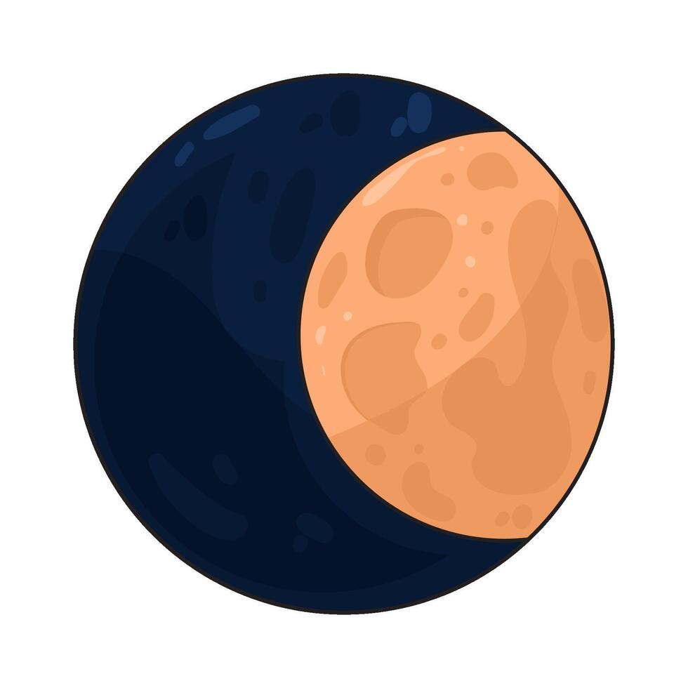 Illustration of Last Quarter Moon vector