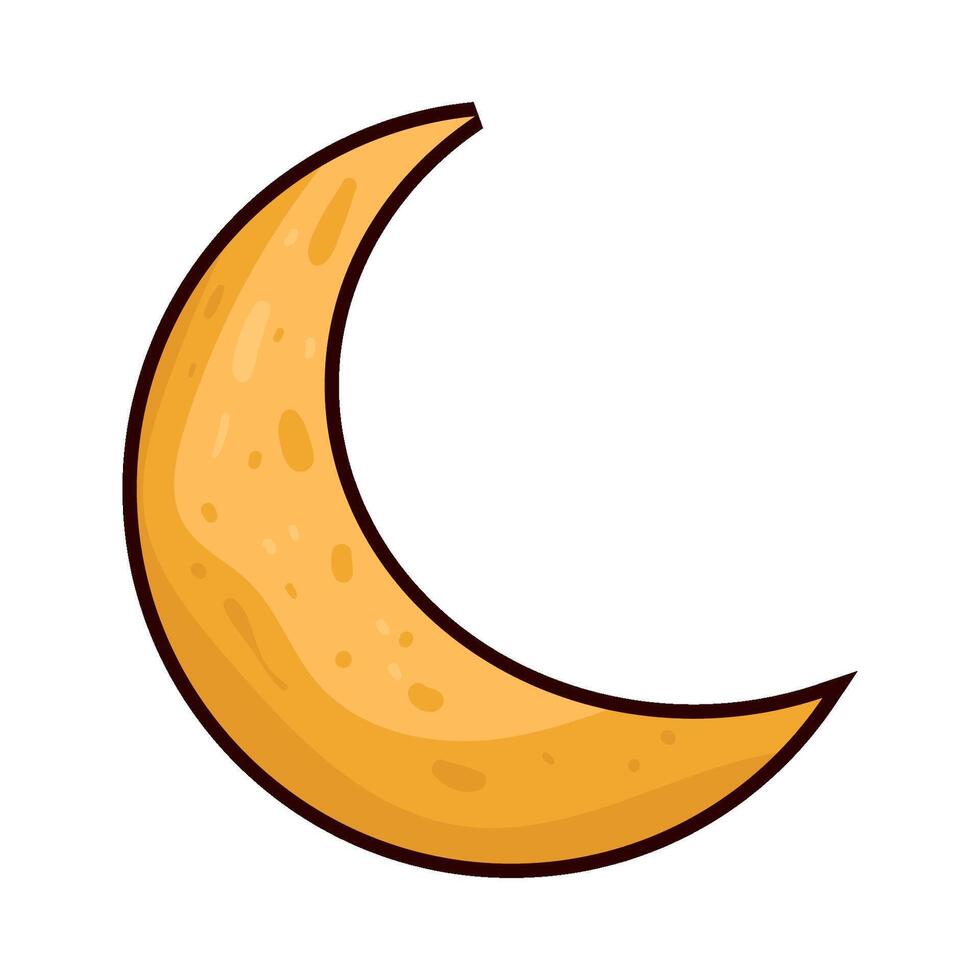 Illustration of crescent moon vector