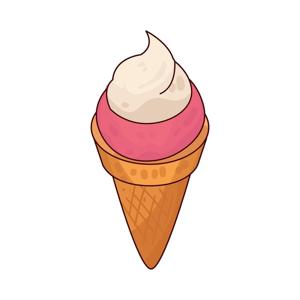 Illustration of ice cream cone vector
