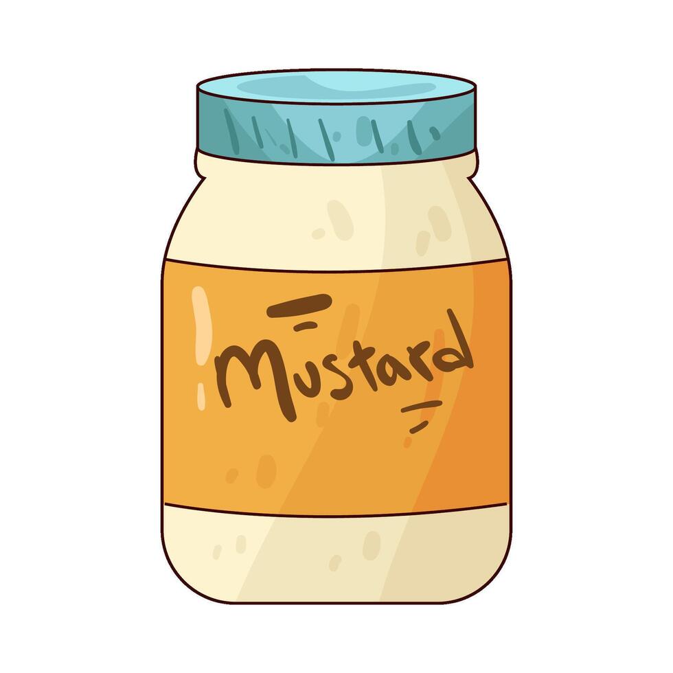 Illustration of mustard jar vector