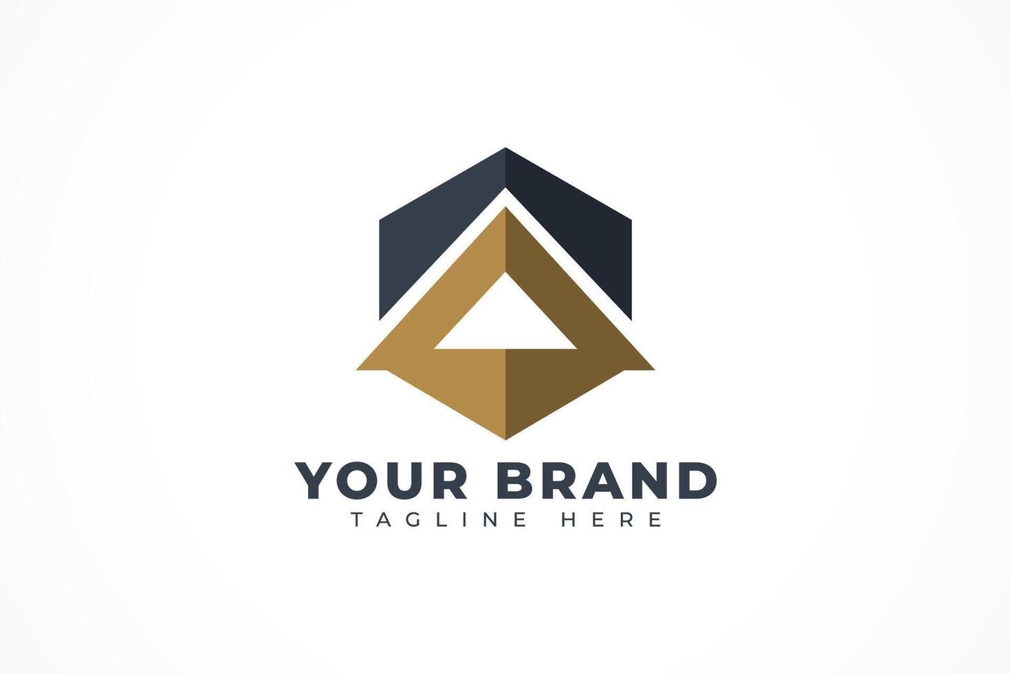Elegant Hexagon and triangle combined logo design template vector