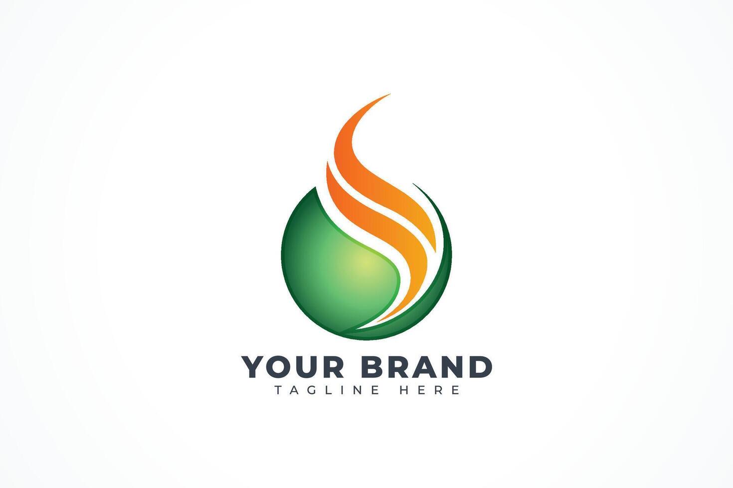 Abstract Flame Leaf Logo Design Template vector