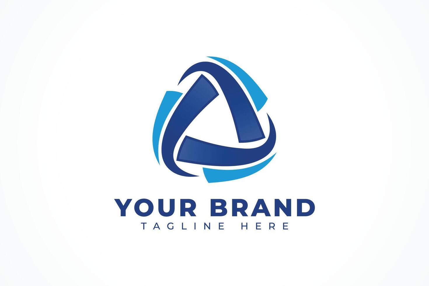 blue swirl triangle logo design template, unity icon, vector