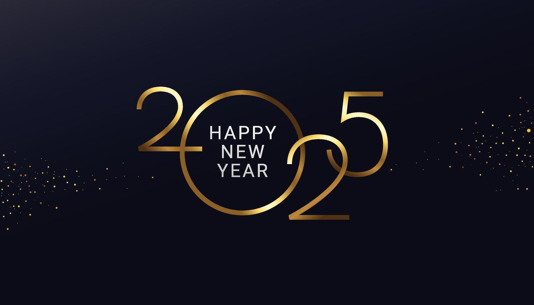D New year 2025 in gold lettering, 2025 Happy New Year Background Design. Luxury Banner vector