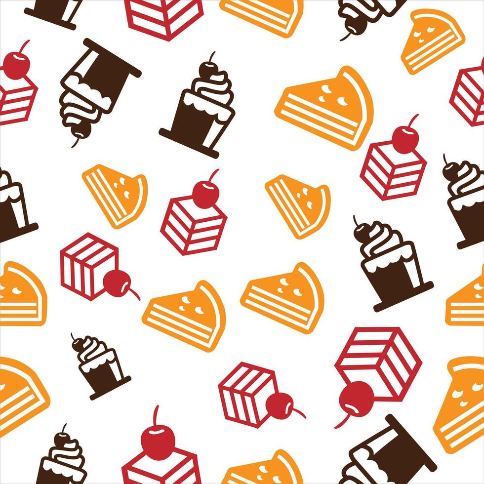 seamless pattern cakes with white background vector
