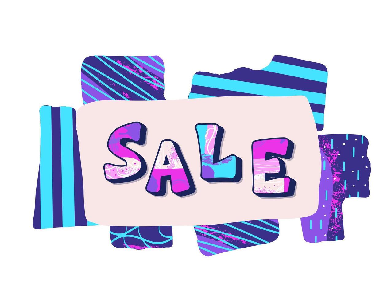 Sale text for promo with decor. lettering. vector