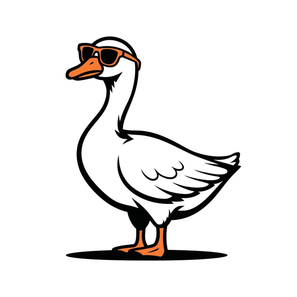 Cool Goose Wearing Sunglasses Illustration vector