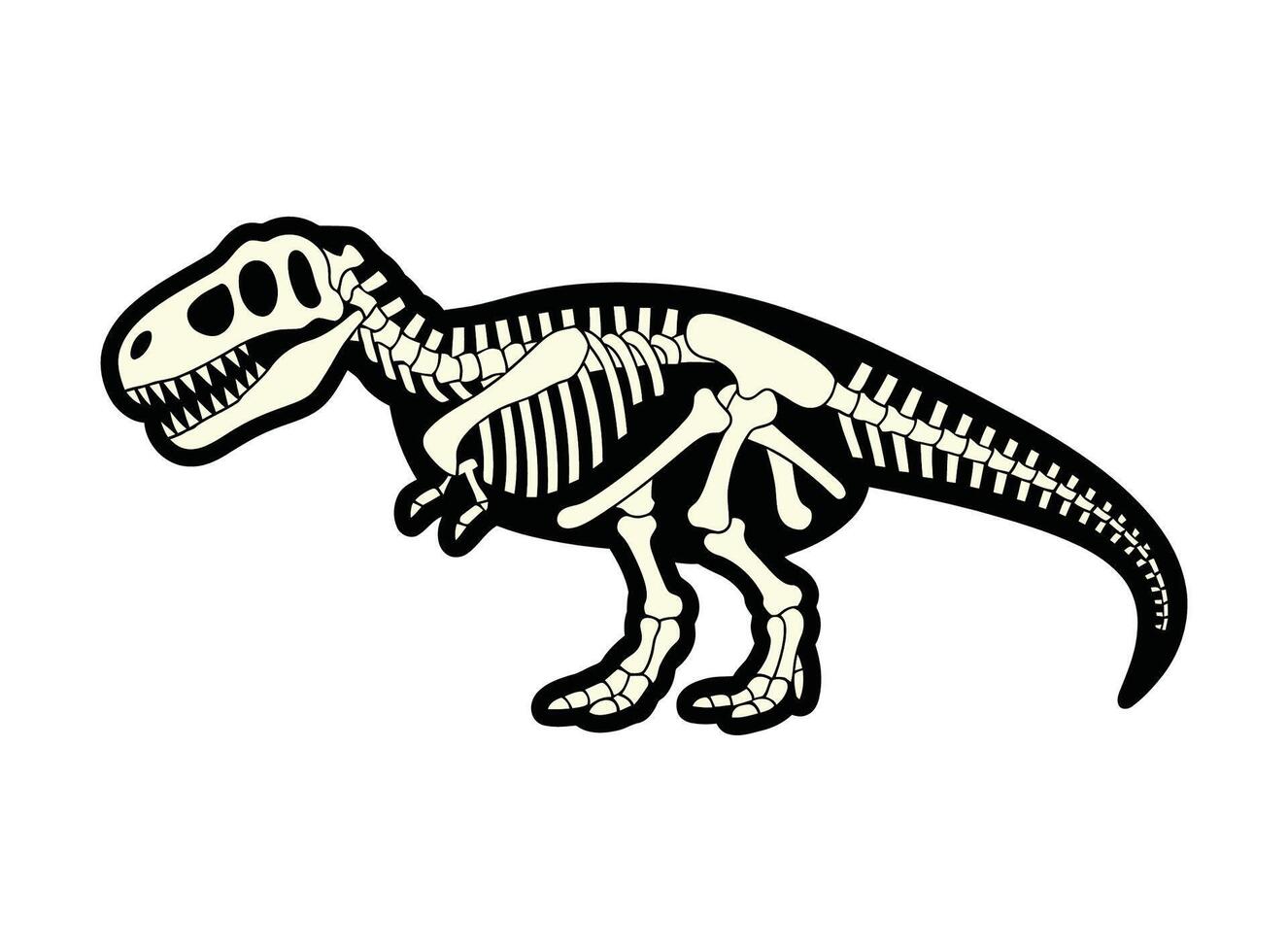 Tyrannosaurus Rex Skeleton Illustration vector