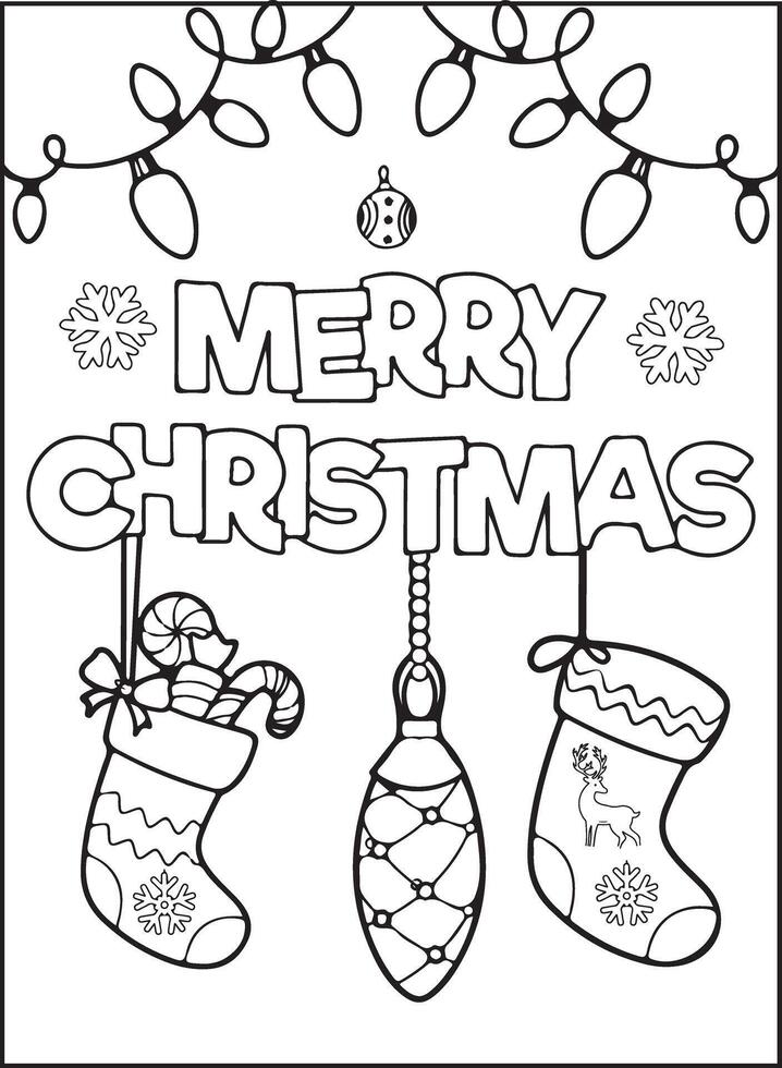 Christmas light worksheet coloring book vector