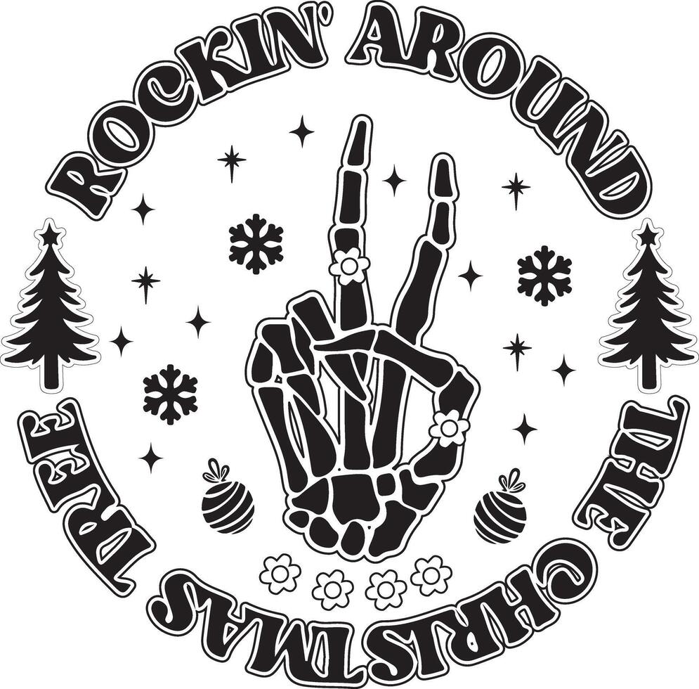 rockin around Christmas worksheet vector