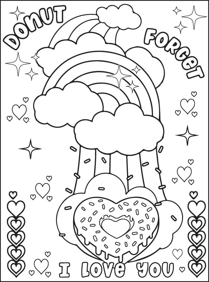 do not forget valentine color pages vector