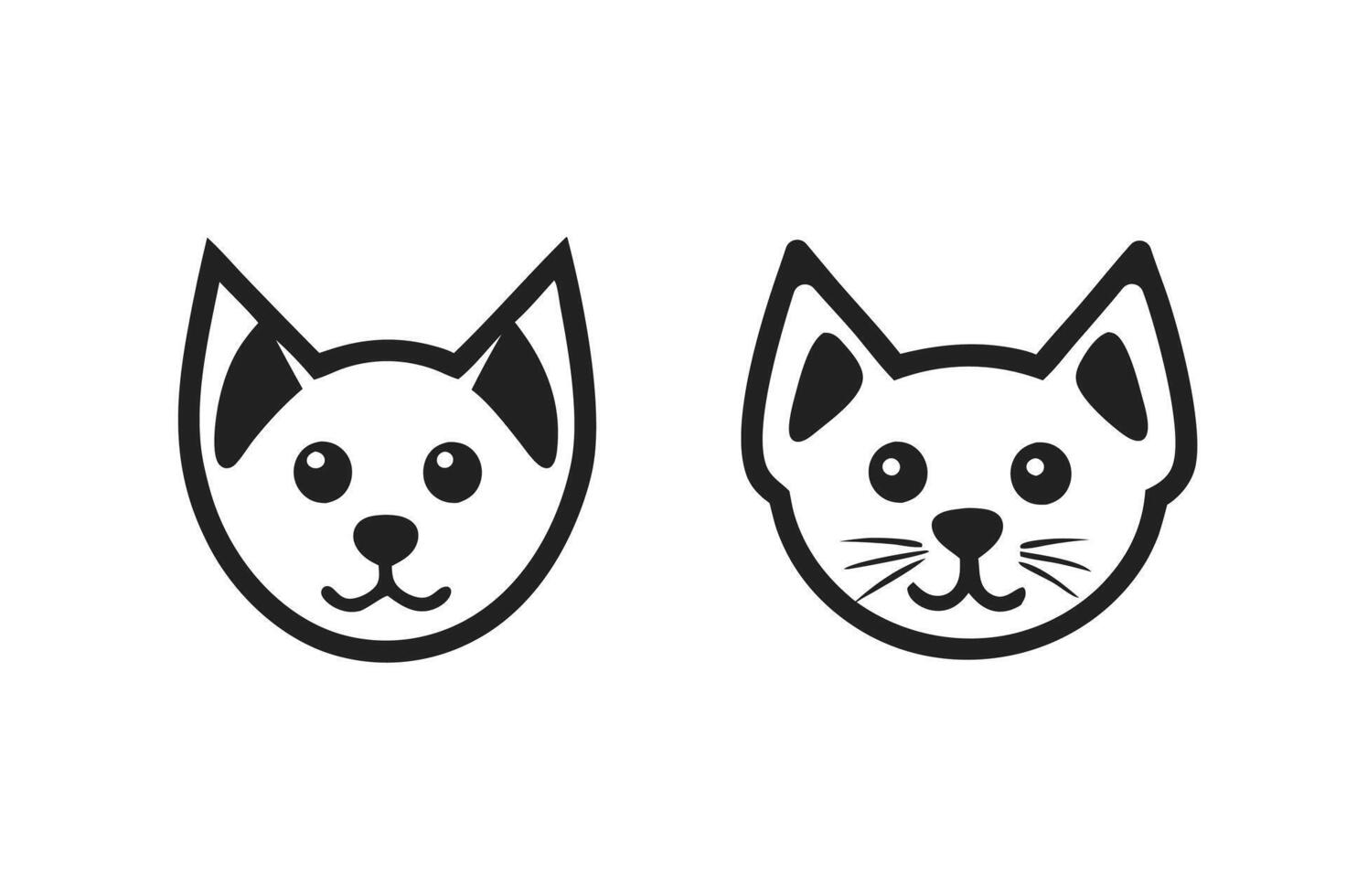 Dog and cat line art logo for branding vector