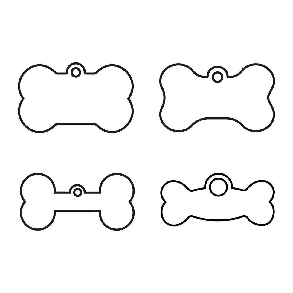 Bone tag icon set. Dog tag illustration sign collection. Tag symbol or logo. vector