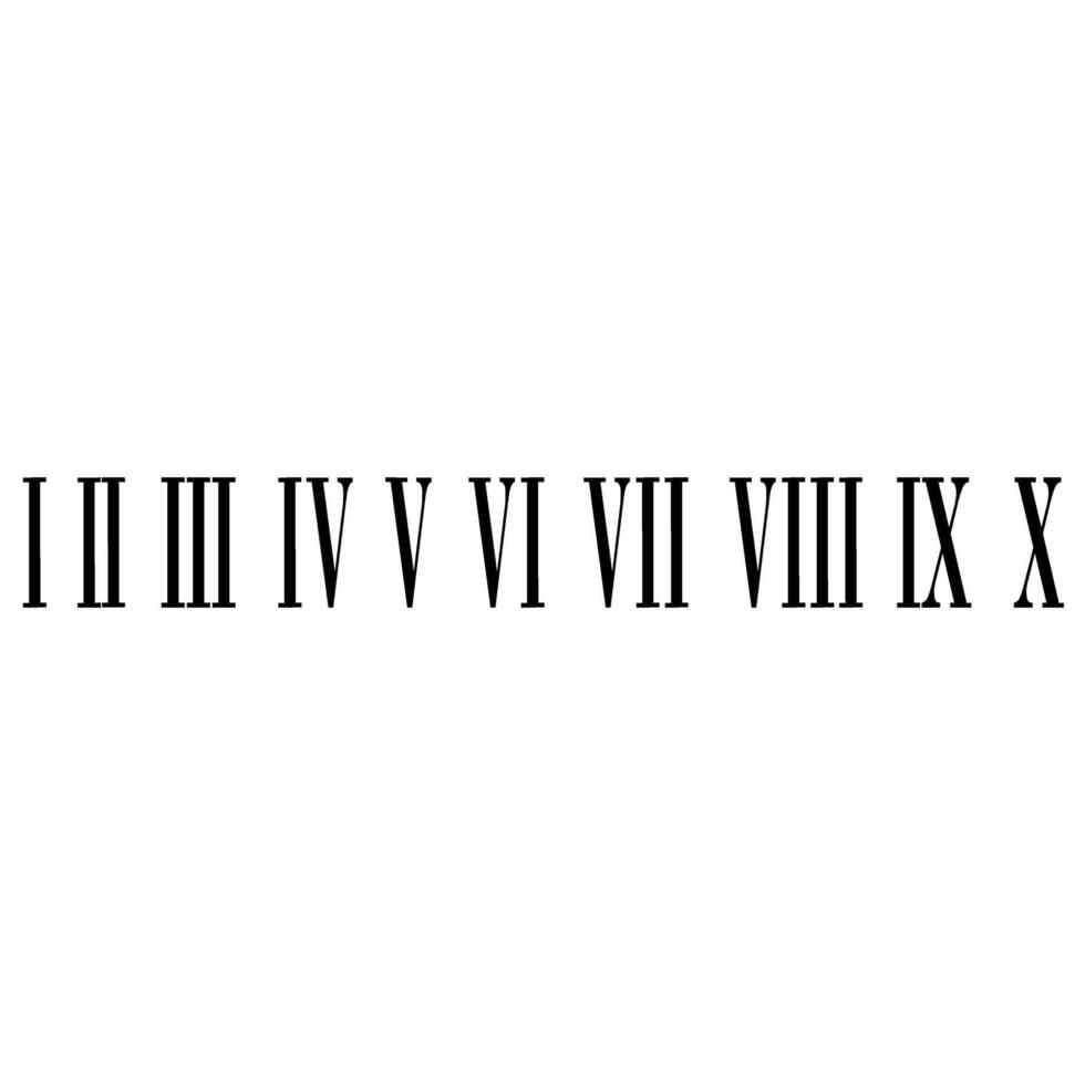 Roman numerals icon set. Dial illustration sign collection. Numbers symbol or logo. vector