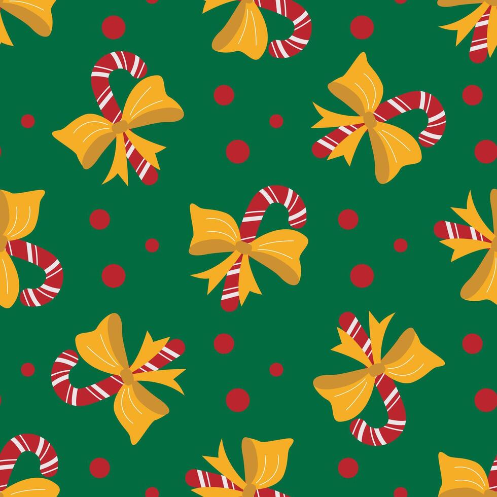Holiday background with candy canes vector