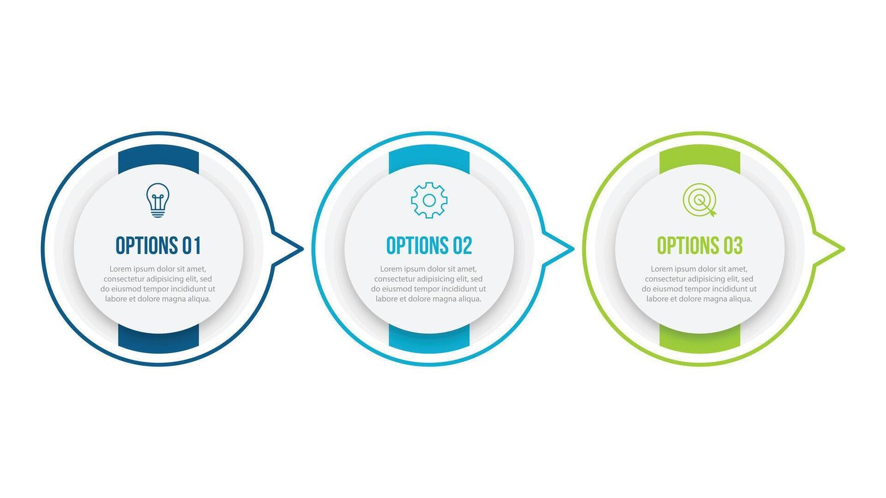 infographic design template with 3 options or steps vector