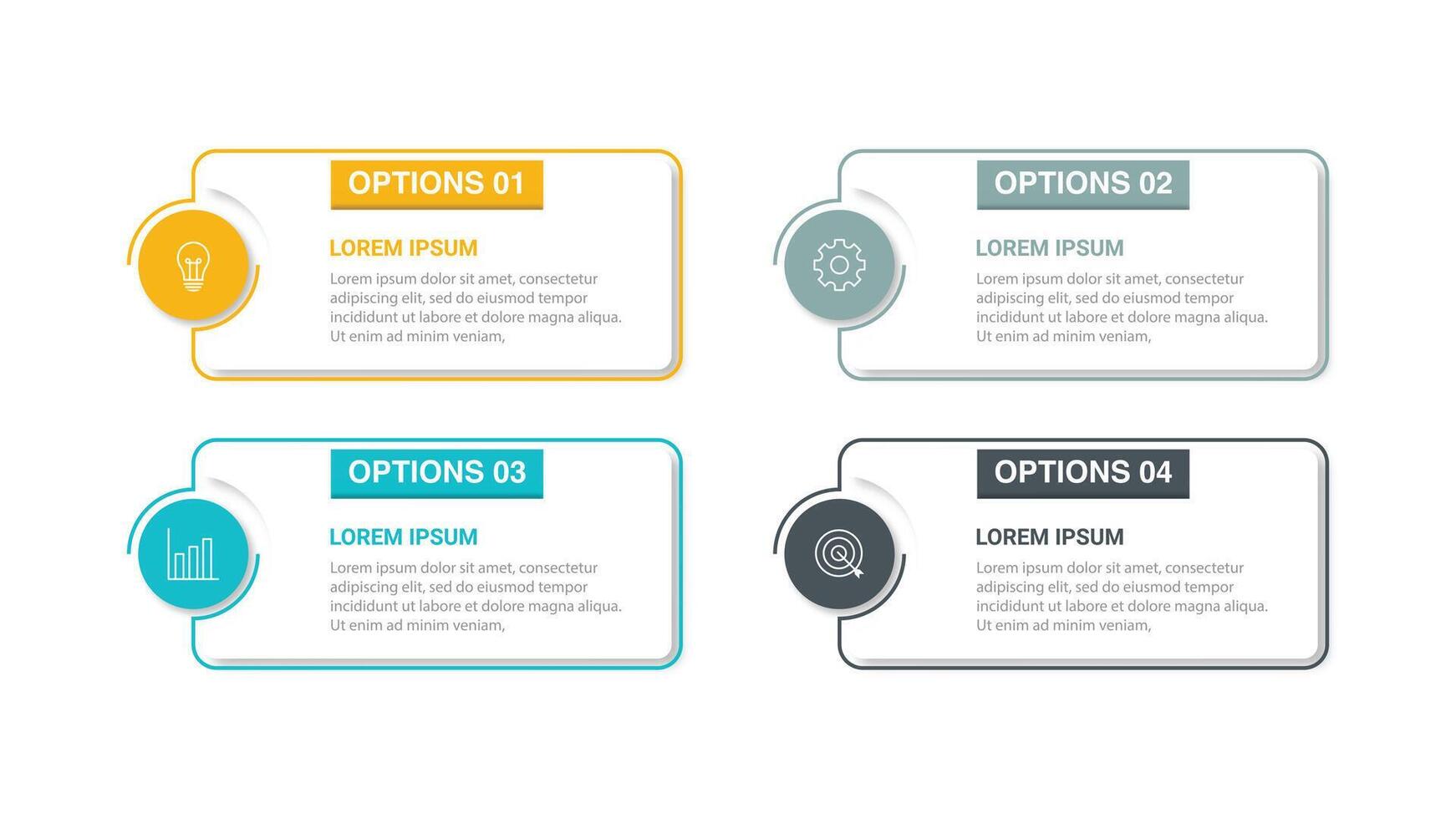 infographic design template with 4 options or steps vector
