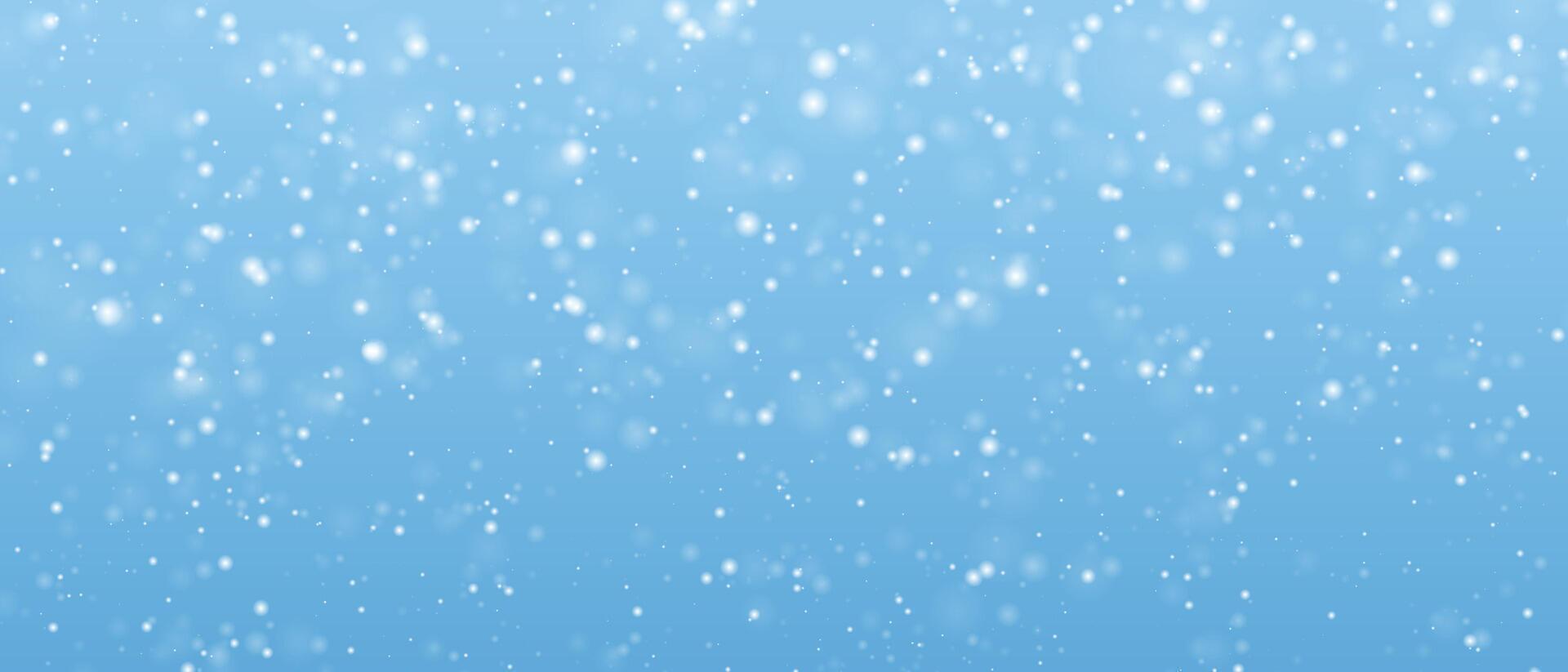 Falling snow flakes banner. White snowflakes flying in the air. Snow flakes, snow background. Winter snowfall illustration vector