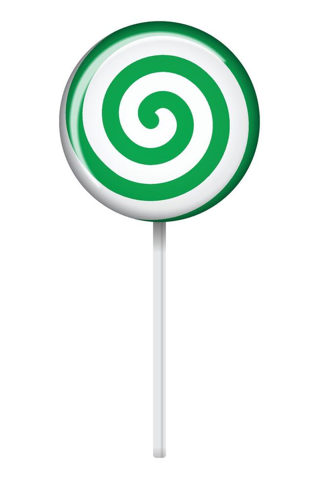 Lollipop with spiral pattern. Striped twisted candy. Illustration for new years day, winter holiday, dessert, new years event. illustration vector