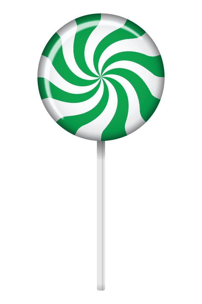 Striped lollipop on stick. Striped twisted candy. Illustration for new years day, winter holiday, dessert, new years event. illustration vector