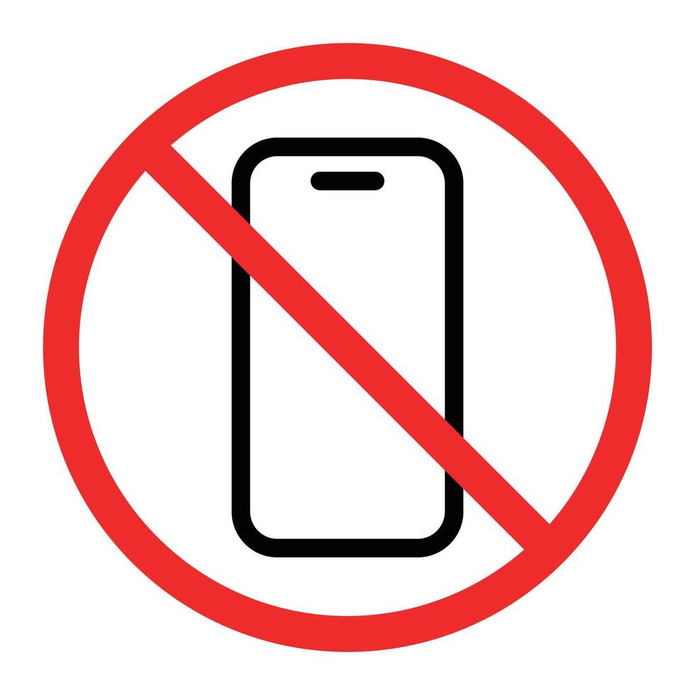 Warning sign no phone. No cell phones. Prohibition symbols for no phone use. Warning concept. illustration vector