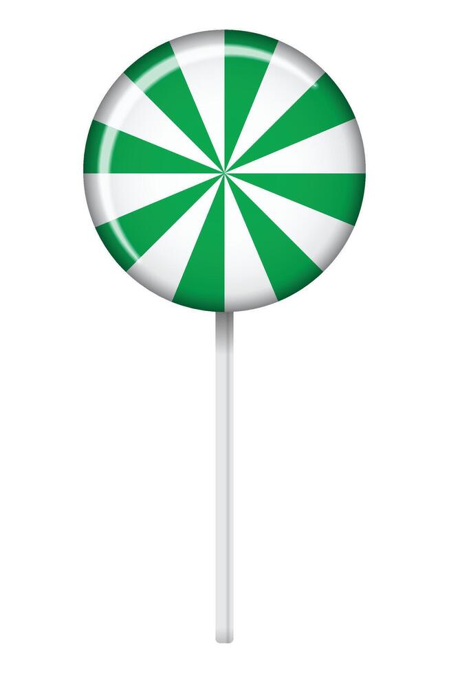 Striped lollipop on stick. Striped twisted candy. Illustration for new years day, winter holiday, dessert, new years event. illustration vector