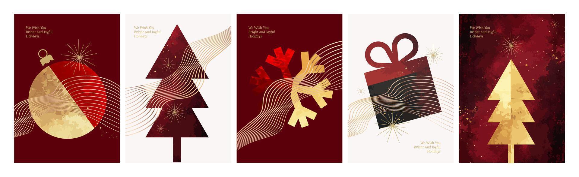 Merry Christmas and Happy New Year Greeting Cards. illustration concepts for greeting card, party invitation card, website banner, social media banner, marketing material. vector