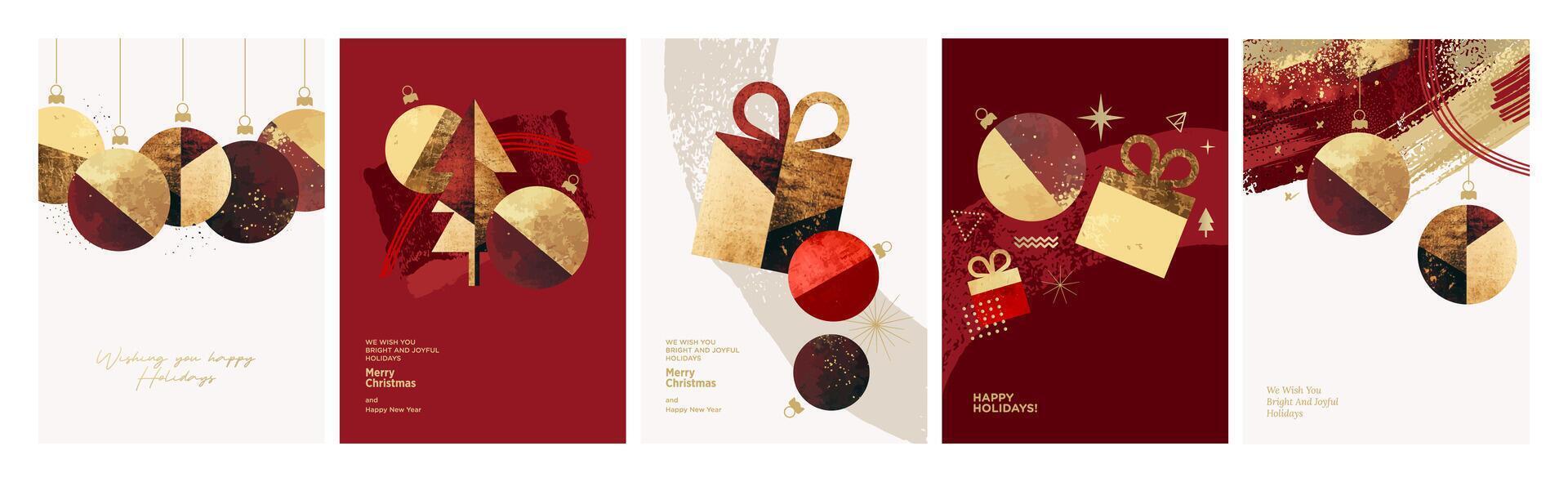 Merry Christmas and Happy New Year Greeting Cards. illustration concepts for greeting card, party invitation card, website banner, social media banner, marketing material. vector