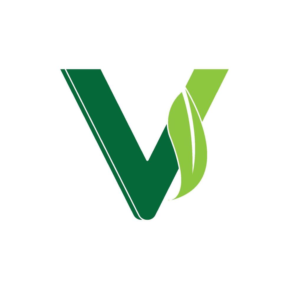 Letter V Leaf logo icon symbol. vector