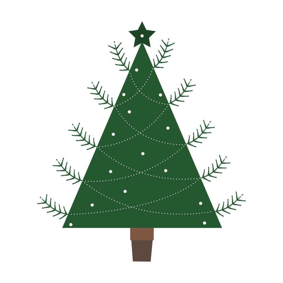 Christmas tree. Green christmas tree art vector