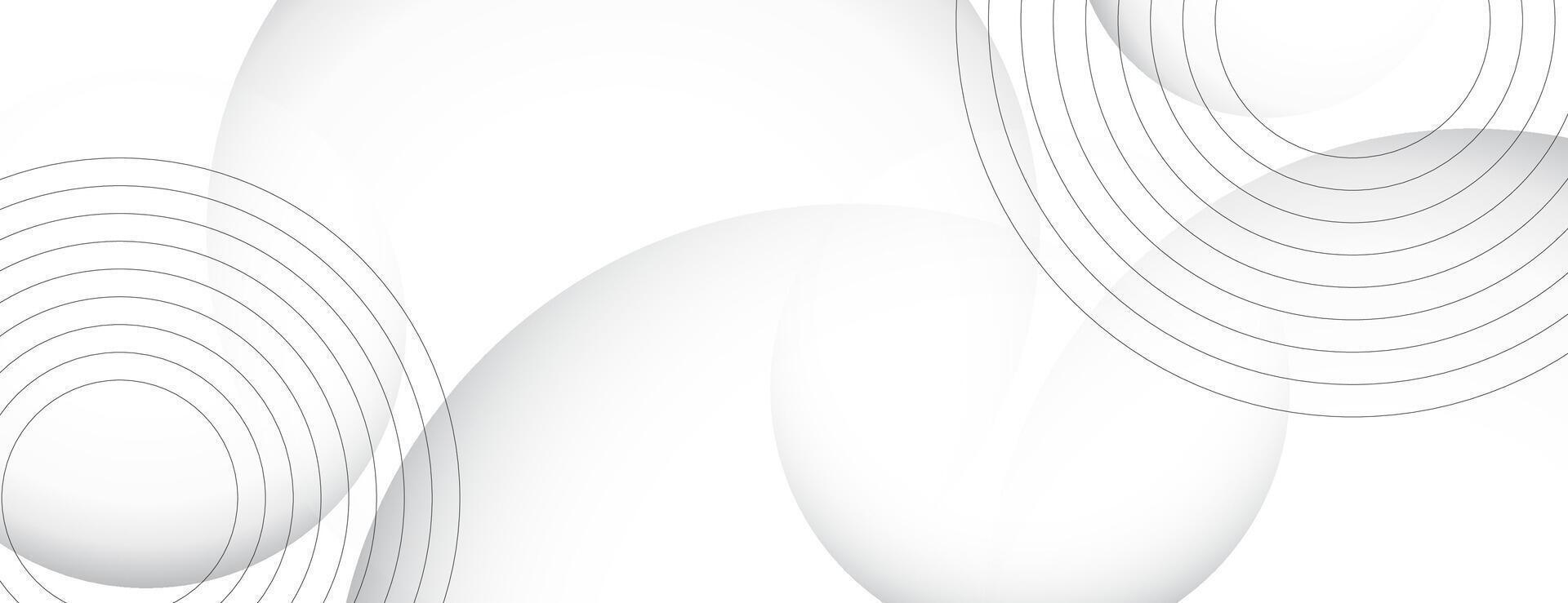 white and gray abstract background with circles vector