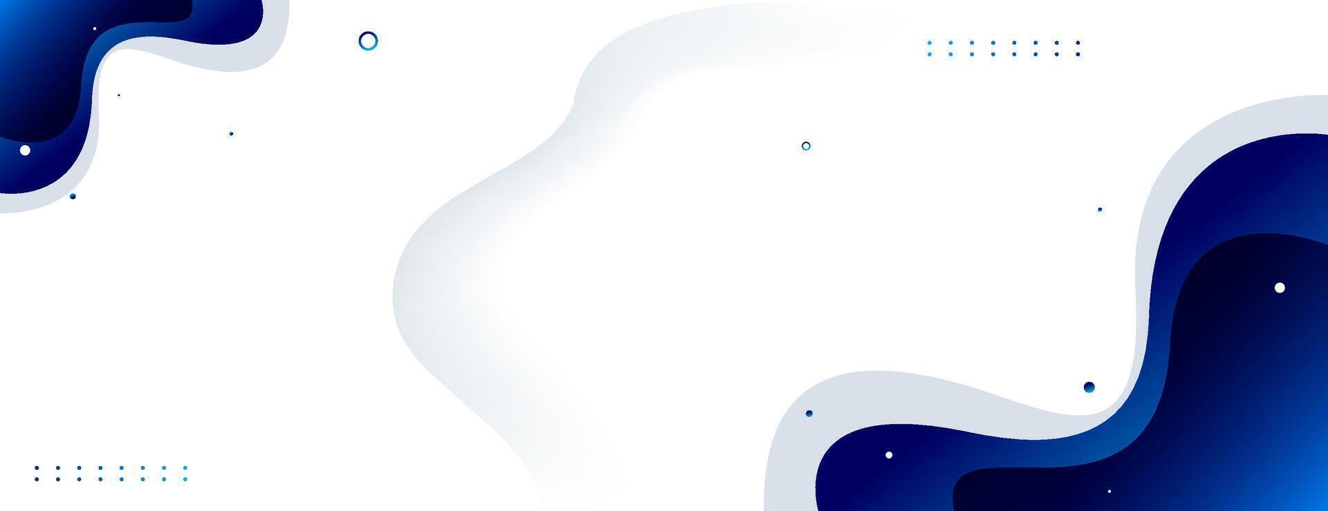 blue wave abstract shapes and circle on white background. great for banner, web, poster, presentation vector