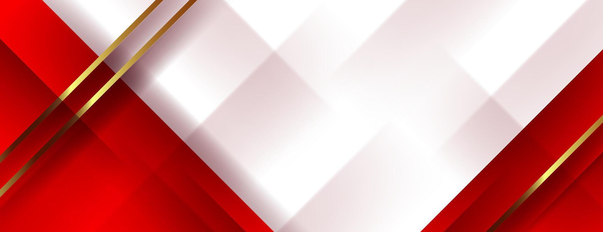red and white luxury abstract background with golden stripes. great for business corporate banner design vector