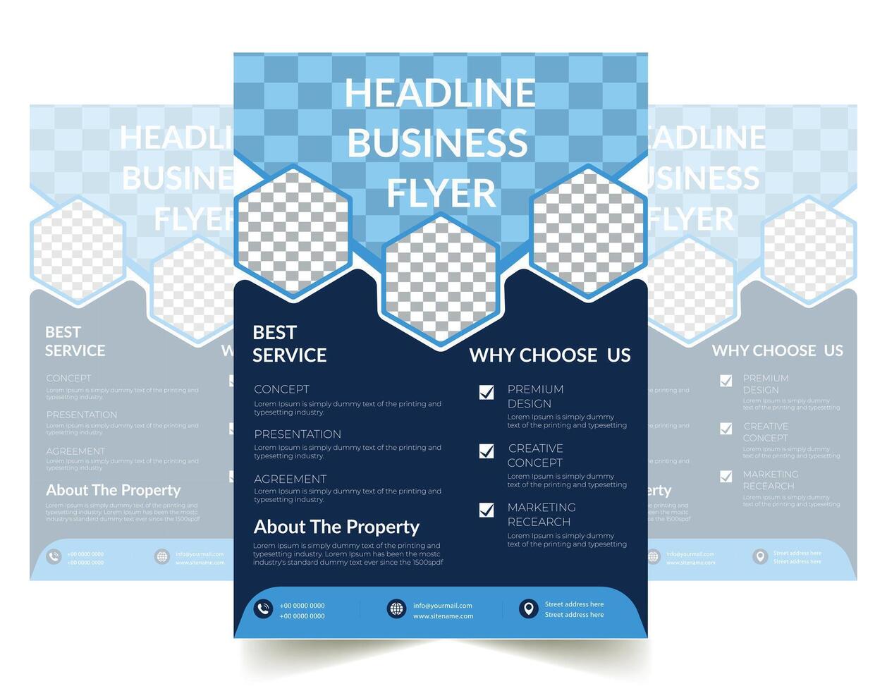 Modern event flyer business plan layout. Multipurpose print template with social media post, web internet ads, cover, back or inside pages, identity, brochure, annual report, magazine, poster, flyers vector