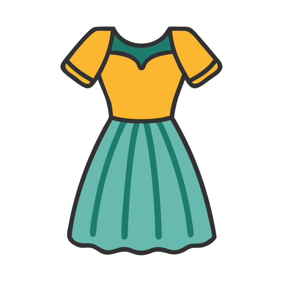 empire waist dress icon, dress icon, clothing icon vector