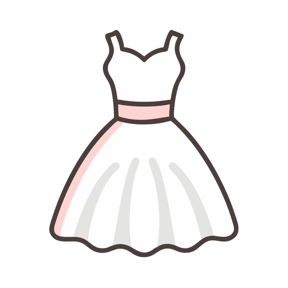 tulle dress icon, dress icon, clothing icon vector