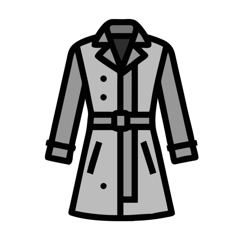 trench coat icon, dress icon, clothing icon vector