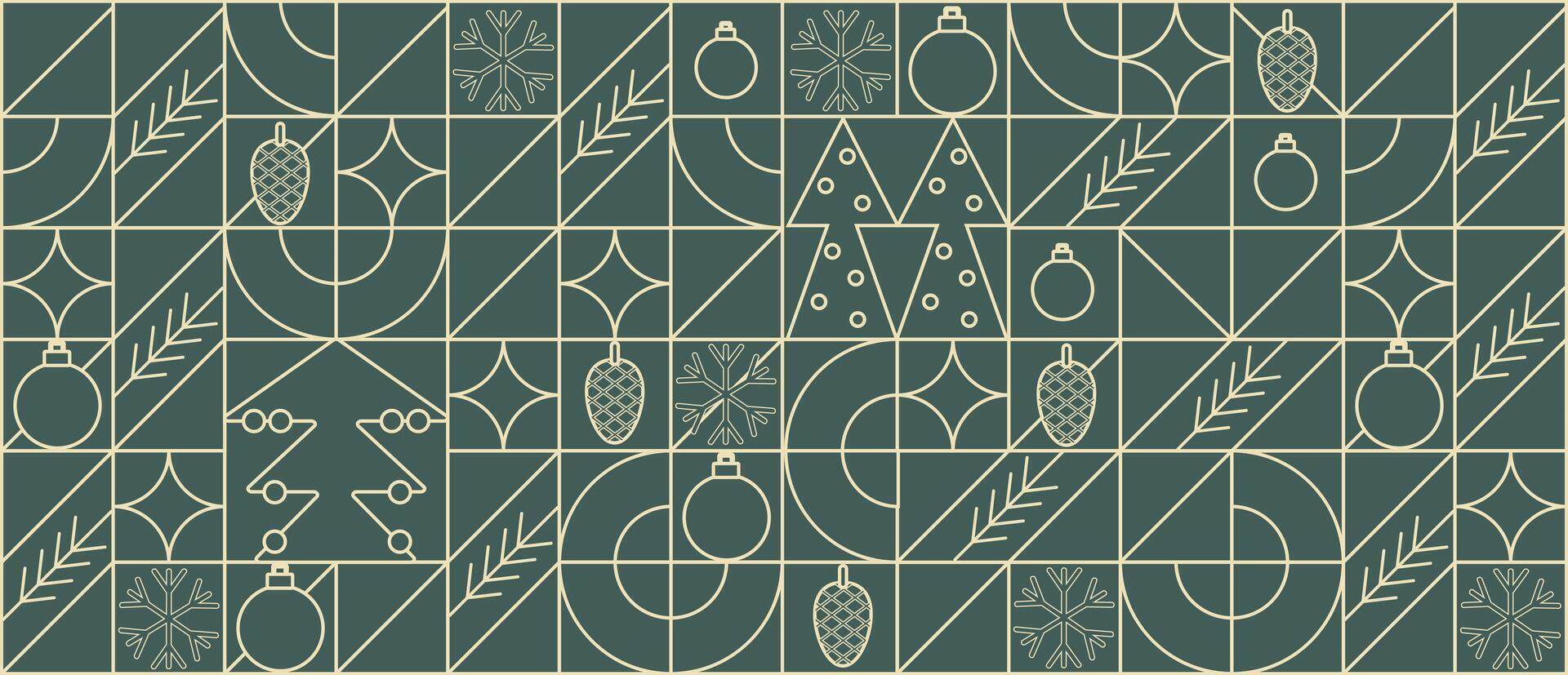 Modern Christmas geometric background with simple line elements. Creative abstract Xmas design. illustration vector