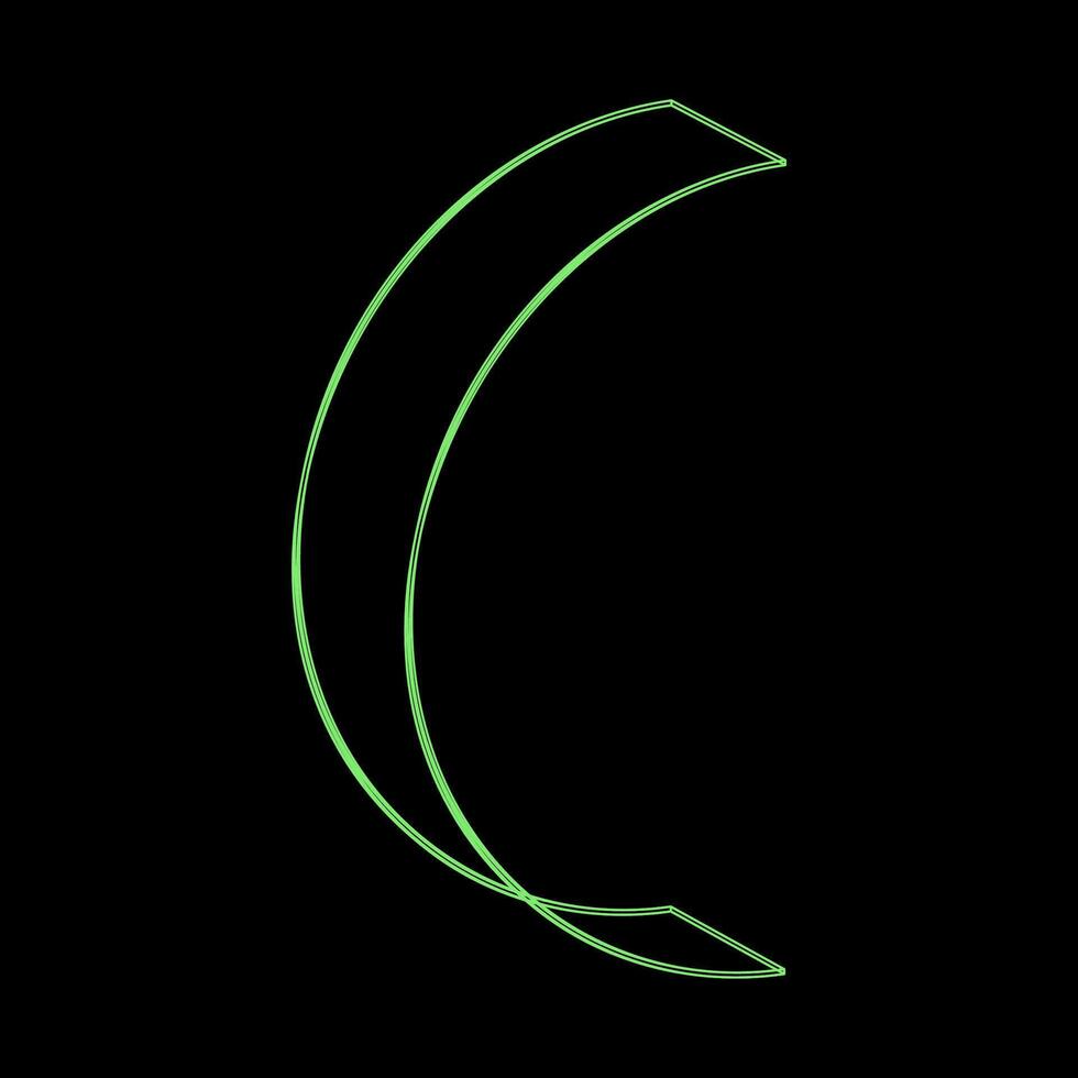 Y2K Rave Psychedelic Futuristic Curve in trendy neon green black style vector