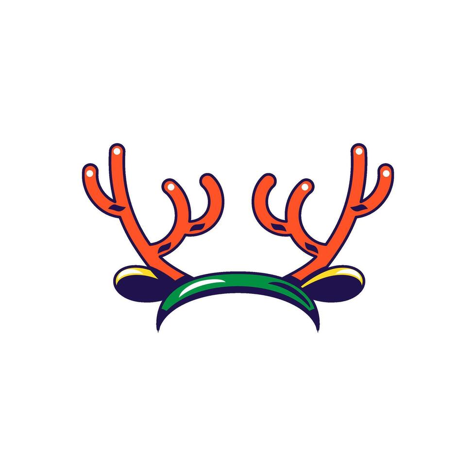 Reindeer head band with ears and antlers vector