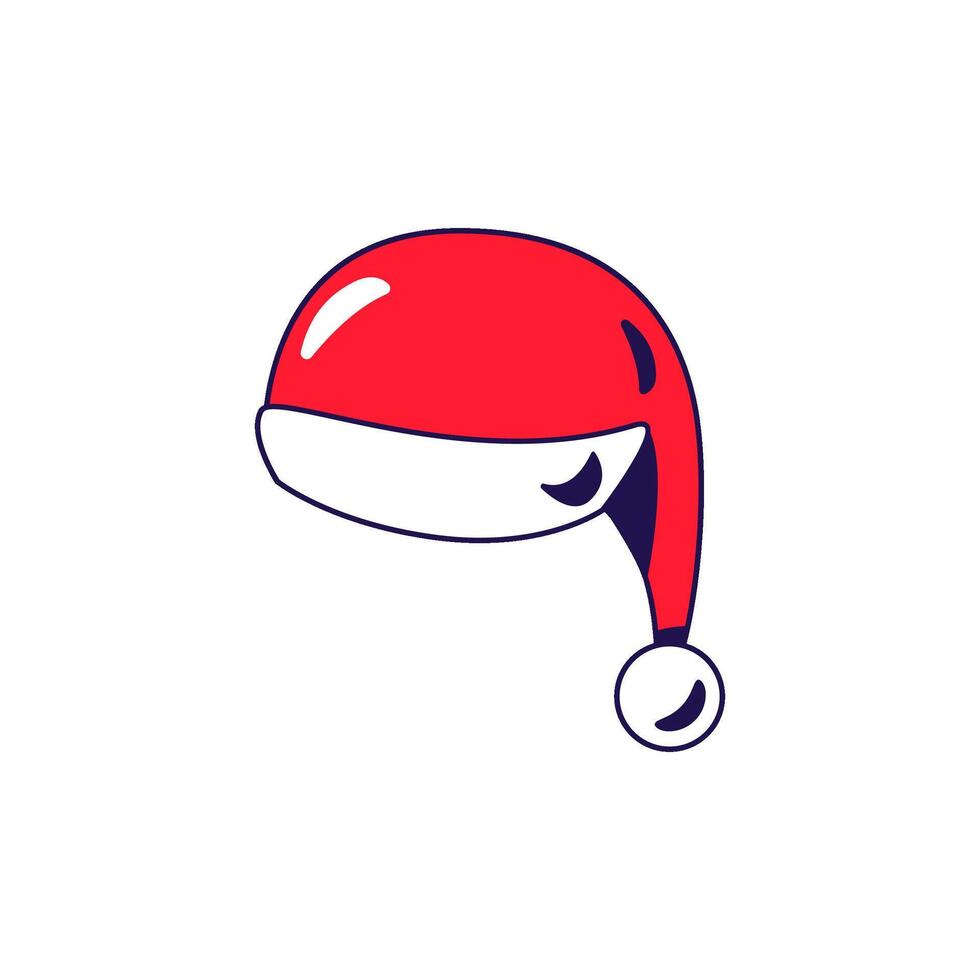 Santa Claus Christmas hat with pompon vector
