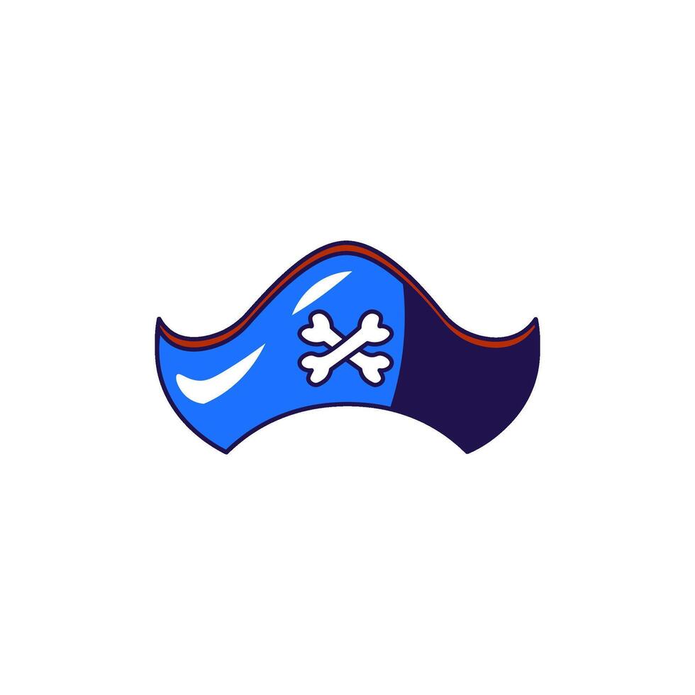 Corsair old-fashioned hat with crossed bones decoration vector