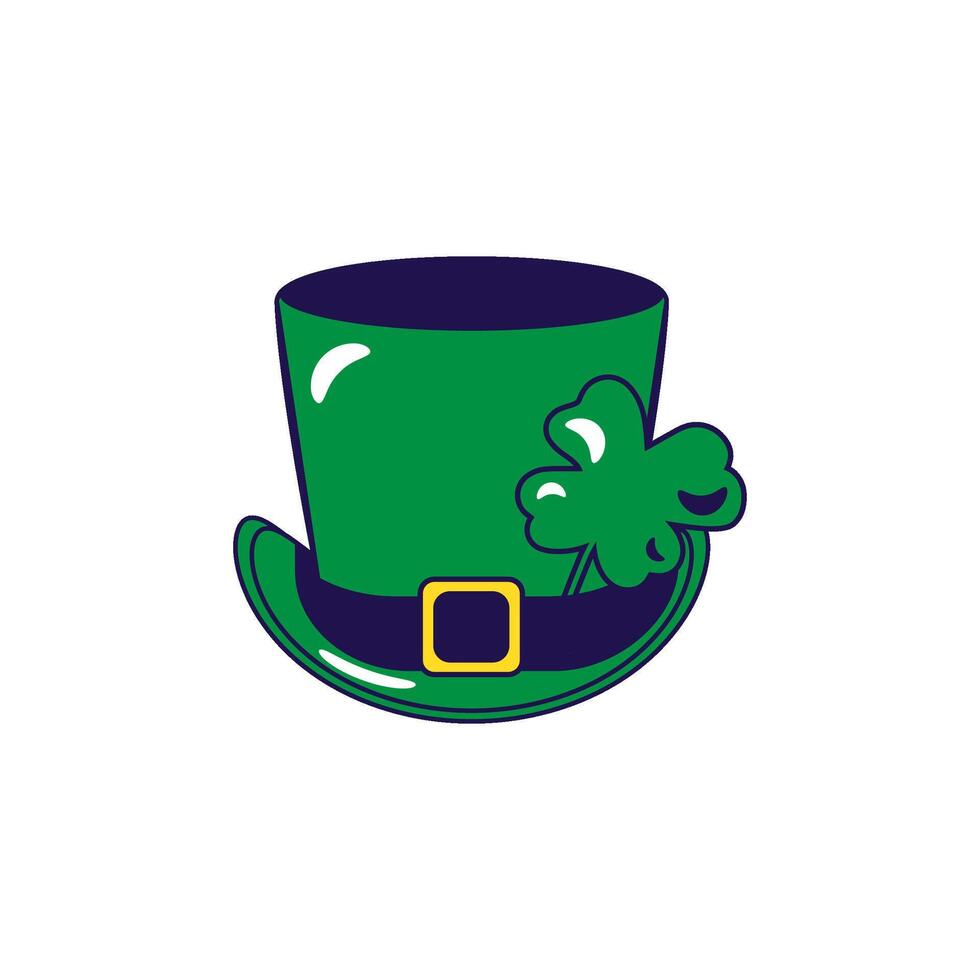 Top hat with shamrock decoration and belt closure vector