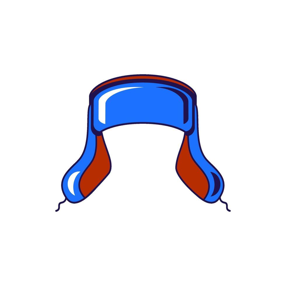 Warm winter hat with ear flips vector